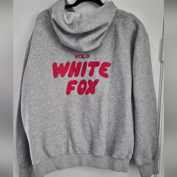 White Fox Offstage Hoodie Alloy Grey Hoodie Sweater Size L/XL - Picture 3 of 8
